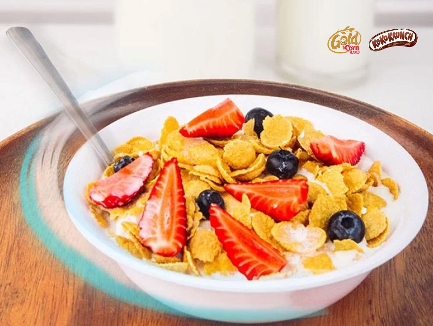 Nestle Gold Cornflakes with Fruits on Top