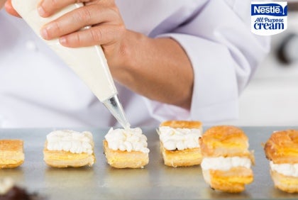 Bread with nestle cream topping