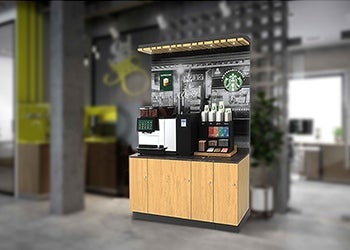 We Proudly Served Starbucks Kiosk