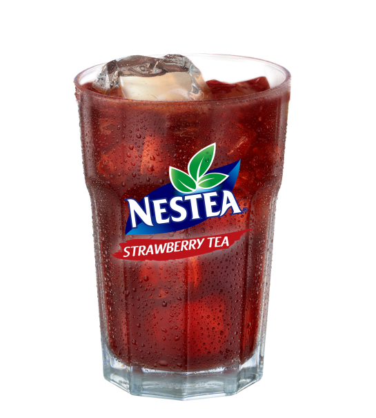 Glass of Nestea Strawberry Tea Juice