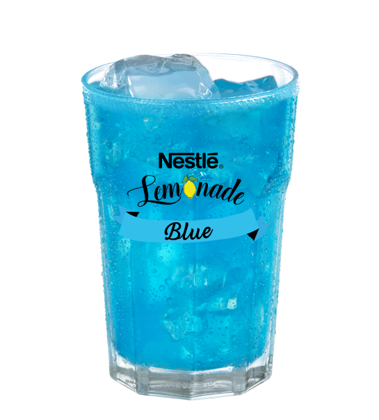 Glass of Nestle Lemonade Blue