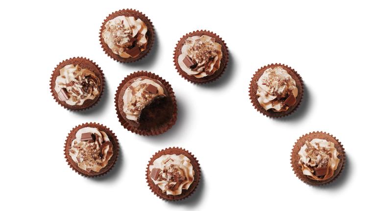 Cupcakes topped with KitKat