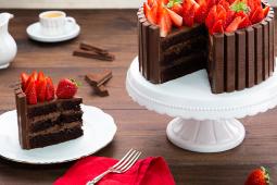 KitKat Cake with Strawberries on Top
