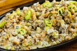 Pork Sisig with Garlic Cream Sauce